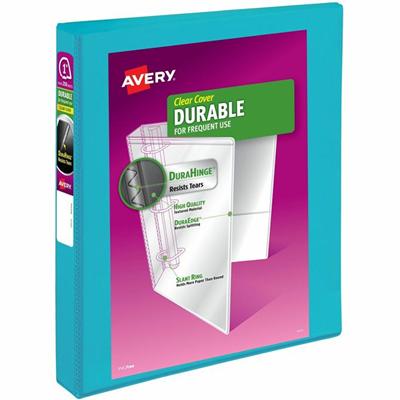 Avery&reg; Durable View Binders with Slant Rings - 1" Binder Capacity - Letter - 8 1/2" x 11" Sheet Size - 250 Sheet Capacity - 1 2/5" Spine Width - 250 x 1" Ring(s) - Fastener(s): Slant Ring - Pocket(s): 2 - Polypropylene - Adhesive, Durable, Flexib
