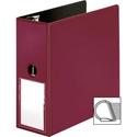 Business Source 5" D-Ring Binder - 5" Binder Capacity - 1050 Sheet Capacity - Fastener(s): Slant D-Ring - Pocket(s): Internal - Burgundy - Transparent, Lay Flat, Label Holder, Spine - 1 Each