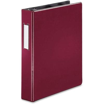 Business Source 1.5" D-Ring Binder - 1 1/2" Binder Capacity - 375 Sheet Capacity - Fastener(s): Slant D-Ring - Pocket(s): Internal - Burgundy - Lay Flat, Label Holder - 1 Each