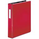 Business Source 1.5" D-Ring Binder - 1 1/2" Binder Capacity - 375 Sheet Capacity - Fastener(s): Slant D-Ring - Pocket(s): Internal - Red - Lay Flat, Label Holder - 1 Each
