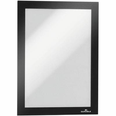 DURABLE Duraframe Half Letter - 8.50" x 5.50" Frame Size - Rectangle - Horizontal, Vertical - Self-adhesive, Magnetic, Dual-sided, Sturdy - Black - 2 / Pack