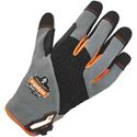 Ergodyne ProFlex 710 Heavy-Duty Utility Gloves - 9" Glove Length - 8 Size Number - Medium Size - Gray - Heavy Duty, Padded Palm, Reinforced Palm Pad, Reinforced Fingertip, Reinforced Saddle, Pull-on Tab, Abrasion Resistant, Machine Washable, Comforta