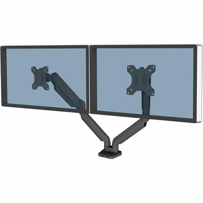 Fellowes Platinum Mounting Arm for Monitor - Black - 2 Display(s) Supported - 46" Screen Support - 40 lb Load Capacity - 1 Each