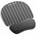 Fellowes Photo Gel Mouse Pad and Wrist Rest with Microban - Chevron - 9.25" Height x 7.88" Width x 0.88" Depth - Black, White - Gel, Rubber - Stain Resistant, Skid Proof - 1 Each