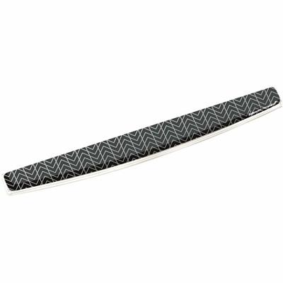 Fellowes Microban Photo Gel Keyboard Wrist Rest - Chevron - 0.75" Height x 18.56" Width x 2.31" Depth - Black, White - Gel, Rubber - Stain Resistant, Skid Proof - 1 Each