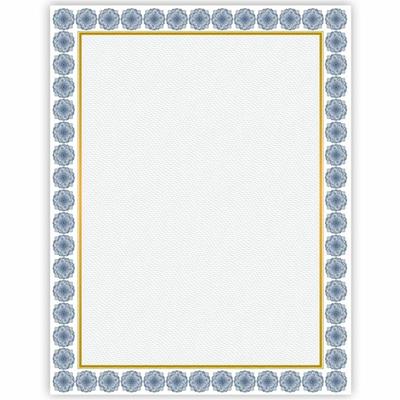 Geographics Award Certificates Burgundy Gold Foil - 24 lb Basis Weight - 8.5" Width x 11" Length - Inkjet Compatible - White with Kensington Blue, Gold Border - 1 Pack