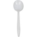 Genuine Joe Medium-Weight Soup Spoon - 1 Piece(s) - Soup Spoon - 1 x Soup Spoon - Disposable - Polypropylene - White - 1 Carton