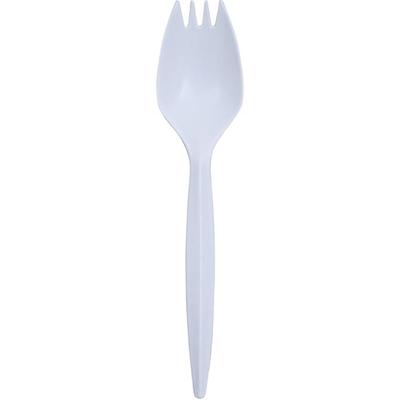 Genuine Joe Medium-Weight Spork - 1 Piece(s) - Spork - 1 x Spork - Disposable - Polypropylene - White - 1 Carton