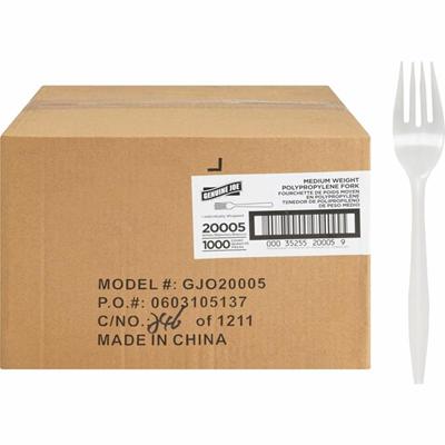Genuine Joe Individually Wrapped Fork - 1 Piece(s) - Fork - 1 x Fork - Disposable - White - 1 Carton