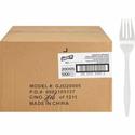 Genuine Joe Individually Wrapped Fork - 1 Piece(s) - Fork - 1 x Fork - Disposable - White - 1 Carton