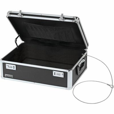 Vaultz Locking Storage Chest - External Dimensions: 18" Width x 13" Depth x 6" Height - Aluminum, Steel - Chrome, Black - For Passport, Computer, Cell Phone, Cash - 1 Each