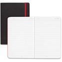 Black n' Red Soft Cover Business Notebook - Sewn - Ruled Front Ruling - 6" x 8" Sheet Size - High White Paper - Black/Red Cover - Resist Bleed-through, Numbered, Expandable Pocket, Bungee, Soft Cover - 1 Each