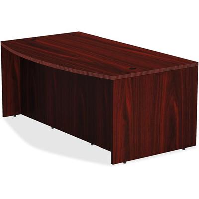 Lorell Chateau Series Bowfront Desk - 29.5" Height x 36" Width x 72" Depth, x 1.5" Thickness Top - Reeded Edge - 1 Each