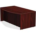 Lorell Chateau Series Bowfront Desk - 29.5" Height x 36" Width x 72" Depth, x 1.5" Thickness Top - Reeded Edge - 1 Each