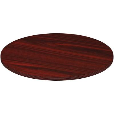 Lorell Chateau Series Round Conference Tabletop - 42" Diameter - Reeded Edge - Finish: Mahogany Laminate - 1 Each