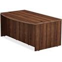 Lorell Chateau Series Bowfront Desk - 29.5" Height x 36" Width x 72" Depth, x 1.5" Thickness Top - Reeded Edge - 1 Each