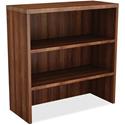 Lorell Chateau Series Bookshelf - 36.5" Height x 36" Width x 15" Depth, x 1.5" Thickness Top - 2 Shelve(s) - Reeded Edge - Material: Laminate - Finish: Walnut Laminate - 1 Each