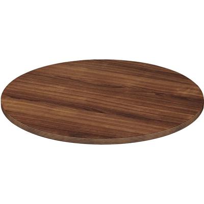 Lorell Chateau Series Round Conference Tabletop - x 1.4" Thickness x 48" Diameter - Reeded Edge - Finish: Walnut Laminate - 1 Each