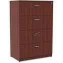 Lorell Essentials Series 4-Drawer Lateral File - x 1" Thickness Top, 54.8" Height x 35.5" Width x 22" Depth - Total Drawer(s): 4 - Finish: Mahogany Laminate - 1 Each