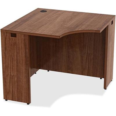 Lorell Essentials Series Corner Desk - 29.5" Height x 36" Width x 36" Depth - Material: Metal - Finish: Walnut, Laminate - 1 Each