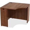 Lorell Essentials Series Corner Desk - 29.5" Height x 36" Width x 36" Depth - Material: Metal - Finish: Walnut, Laminate - 1 Each