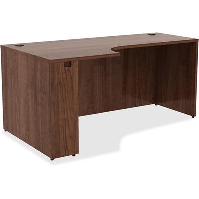 Lorell Essentials Series Left Corner Credenza - 29.5" Height x 66" Width x 36" Depth - Material: Metal - Finish: Walnut Laminate - 1 Each