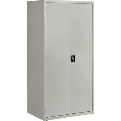 Lorell Fortress Series Storage Cabinet - 36" Width x 24" Depth x 72" Height - 5 x Shelf(ves) - Hinged Door(s) - Sturdy, Recessed Locking Handle, Removable Lock, Durable, Storage Space - Light Gray - Powder Coated - Steel - Recycled