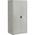 Lorell Fortress Series Storage Cabinet - 36" Width x 24" Depth x 72" Height - 5 x Shelf(ves) - Hinged Door(s) - Sturdy, Recessed Locking Handle, Removable Lock, Durable, Storage Space - Light Gray - Powder Coated - Steel - Recycled
