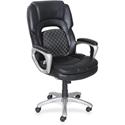 Lorell Wellness by Design Accucel Executive Office Chair - Black Seat Color - Bonded Leather Seat Material - Black Back Color - Ethylene Vinyl Acetate (EVA), Bonded Leather Back Material - High Back - 5-star Base - 1 Each