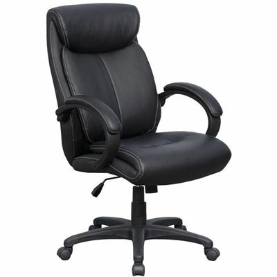 Lorell Executive High-Back Office Chair - Black Seat Color - Bonded Leather Seat Material - Black Back Color - Bonded Leather Back Material - High Back - 1 Each