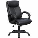 Lorell Executive High-Back Office Chair - Black Seat Color - Bonded Leather Seat Material - Black Back Color - Bonded Leather Back Material - High Back - 1 Each