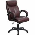 Lorell Executive High-Back Office Chair - Brown Seat Color - Bonded Leather Seat Material - Brown Back Color - Bonded Leather Back Material - High Back - 1 Each