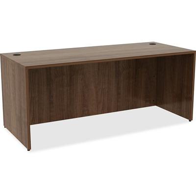 Lorell Essentials Series Rectangular Desk Shell - 29.5" Height x 70.9" Width x 29.5" Depth Desk - Material: Metal - Finish: Walnut Laminate - 1 Each
