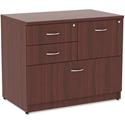 Lorell Essentials Series Box/Box/File Lateral File - x 1" Thickness Side Panel, 29.5" Height x 35.5" Width x 22" Depth Lateral File - Total Drawer(s): 4 - Mahogany Laminate Table Top - Versatile, Ball Bearing Glide, Drawer Extension, Security Lock, D