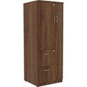 Lorell Essentials/Revelance Tall Storage Cabinet - 65.6" Height x 23.6" Width x 23.6" Depth Cabinet, x 0.5" Length Compartment - Total Drawer(s): 2 - 1 Door(s) - Finish: Walnut, Laminate - 1 Each