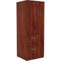 Lorell Essentials Series Tall Storage Cabinet - 65.6" Height x 23.6" Width x 23.6" Depth Cabinet, x 0.5" Length Compartment - Total Drawer(s): 2 - 1 Door(s) - Finish: Cherry, Laminate - 1 Each