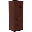 Lorell Essentials/Revelance Tall Storage Cabinet - 65.6" Height x 23.6" Width x 23.6" Depth Cabinet, x 0.5" Length Compartment - Total Drawer(s): 2 - 1 Door(s) - Finish: Mahogany, Laminate - 1 Each