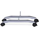 Lorell Mobile T-Foot Set With Casters - 2.40" Width x 1.50" Depth x 17.80" Height - Metal - Silver - 2 / Set