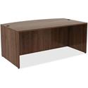 Lorell Essentials Series Bowfront Desk Shell - 29.5" Height x 71" Width x 41.4" Depth Desk - Material: Metal - Finish: Walnut, Laminate - 1 Each