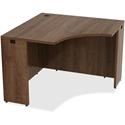 Lorell Essentials Series Corner Desk - 24" Height x 42" Width x 29.5" Depth Desk - Material: Metal - Finish: Walnut, Laminate - 1 Each