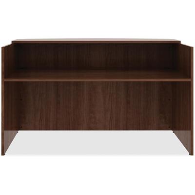 Lorell Essentials Series Front Reception Desk - 42.5" Height x 72" Width x 36" Depth - Material: Metal - Finish: Walnut, Laminate - 1 Each