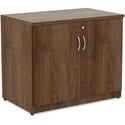 Lorell Essentials Series 2-Door Storage Cabinet - 36" Width x 22.5" Depth x 29.5" Height - Glide, Lockable - Walnut - Laminate - Metal