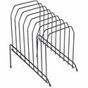 Lorell Wire File Sorter/Holder - 8 Divider(s) - Desktop - Rubber Feet - Powder Coated - Black - Wire - 1 Each