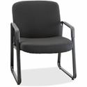 Lorell Big & Tall Upholstered Guest Chair - Black Seat Color - Plywood, Fabric Seat Material - Black Back Color - Plywood, Fabric Back Material - Powder Coated Frame Color - Metal Frame Material - Sled Base - 1 Each