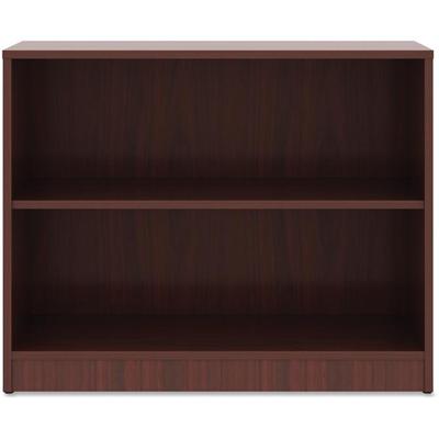 Lorell Laminate Bookcase - 2 Shelf(ves) - 29.50" Height x 36" Width x 12" Depth - Sturdy, Adjustable Feet, Adjustable Shelf - Thermofused Laminate (TFL) - Mahogany - Laminate - 1 Each