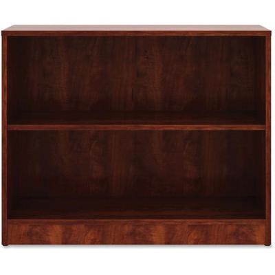 Lorell Laminate Bookcase - 2 Shelf(ves) - 29.50" Height x 36" Width x 12" Depth - Sturdy, Adjustable Feet, Adjustable Shelf - Thermofused Laminate (TFL) - Cherry - Laminate - 1 Each