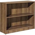 Lorell Laminate Bookcase - 2 Shelf(ves) - 29.50" Height x 36" Width x 12" Depth - Sturdy, Adjustable Feet, Adjustable Shelf - Thermofused Laminate (TFL) - Walnut - Laminate - 1 Each