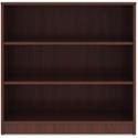 Lorell Laminate Bookcase - 3 Shelf(ves) - 36" Height x 36" Width x 12" Depth - Sturdy, Adjustable Feet, Adjustable Shelf - Thermofused Laminate (TFL) - Mahogany - Laminate - 1 Each