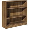 Lorell Laminate Bookcase - 3 Shelf(ves) - 36" Height x 36" Width x 12" Depth - Sturdy, Adjustable Feet, Adjustable Shelf, Square Corner - Thermofused Laminate (TFL) - Walnut - Laminate - 1 Each