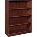 Lorell Laminate Bookcase - 4 Shelf(ves) - 48" Height x 36" Width x 12" Depth - Sturdy, Adjustable Feet, Adjustable Shelf, Square Corner - Thermofused Laminate (TFL) - Mahogany - Laminate - 1 Each
